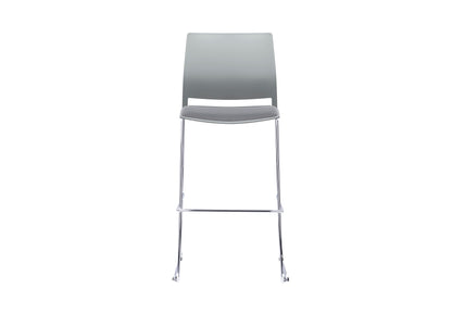VERSE Stool with Chrome Frame - Black, Grey or White Shells - with Seat Pad