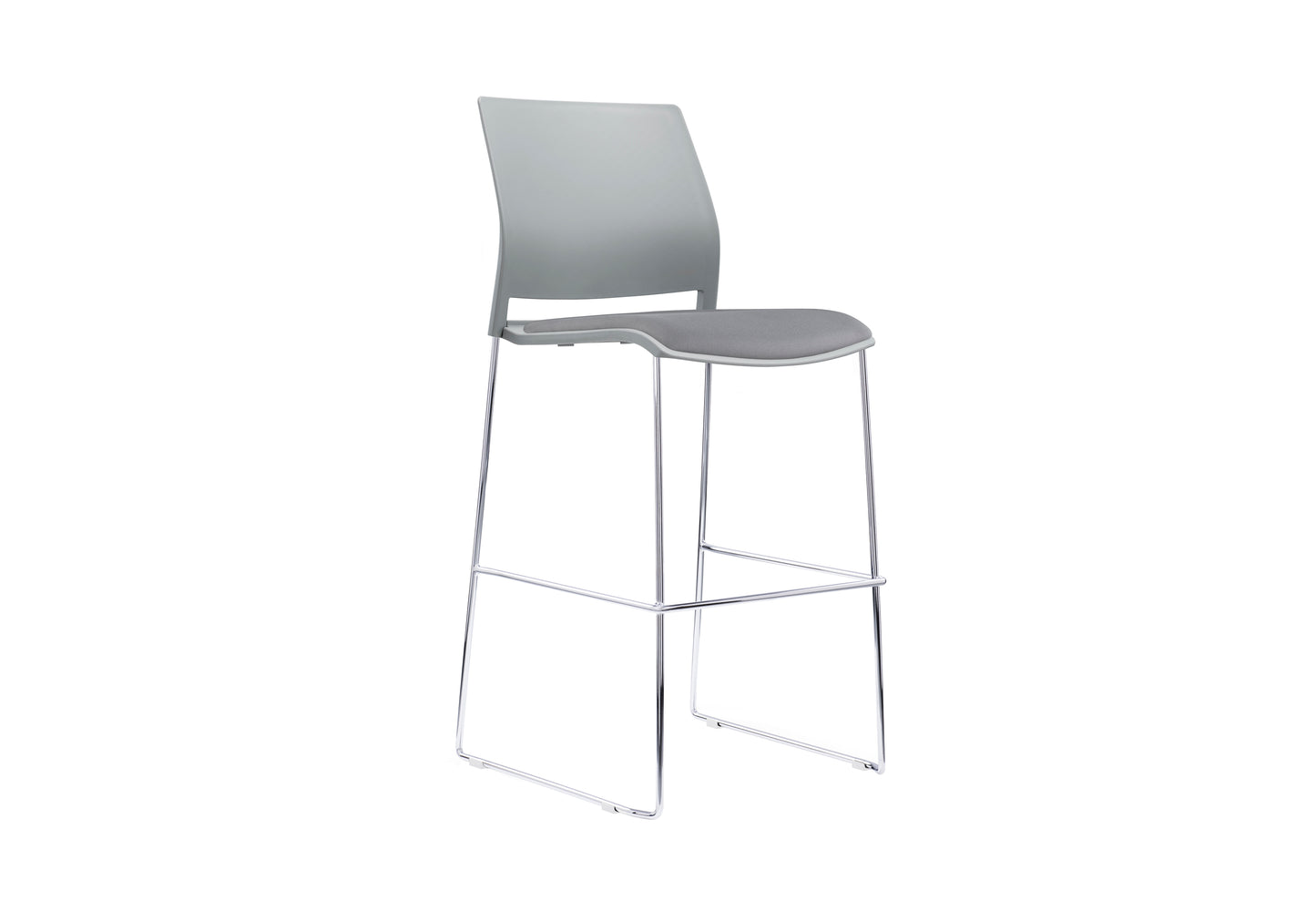 VERSE Stool with Chrome Frame - Black, Grey or White Shells - with Seat Pad