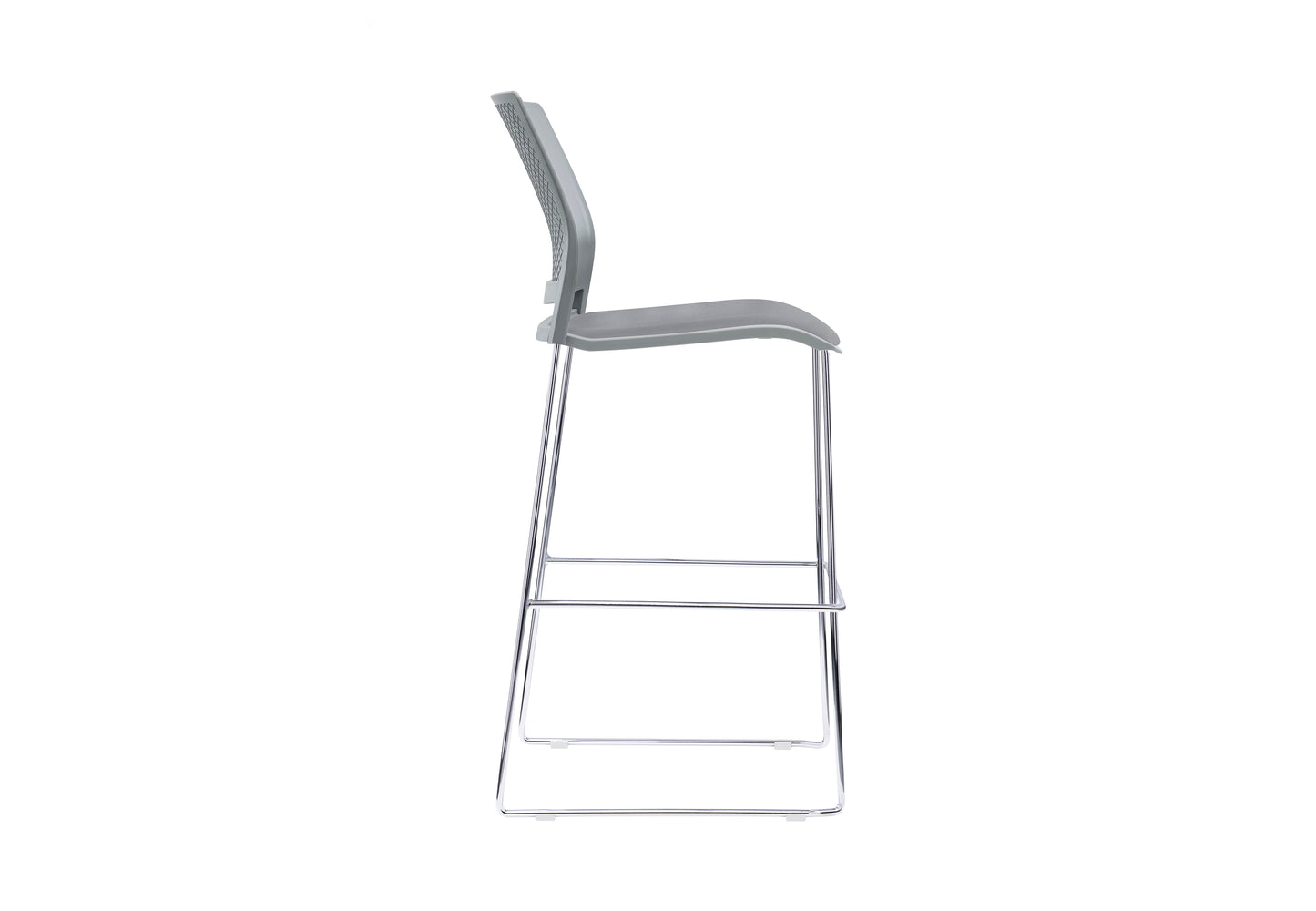 VERSE Stool with Chrome Frame - Black, Grey or White Shells - with Seat Pad