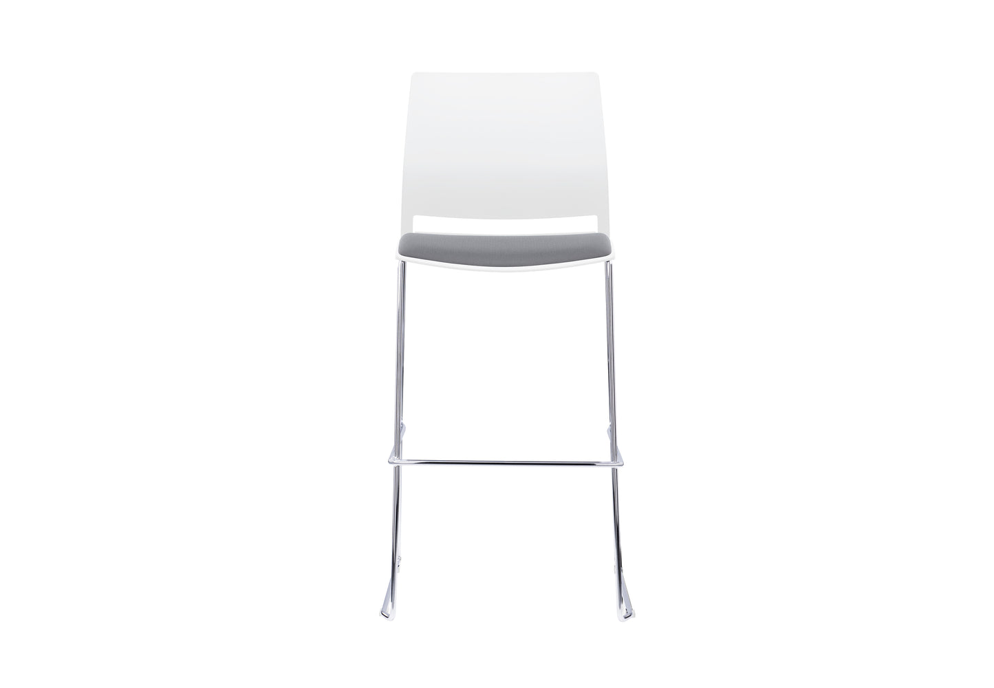 VERSE Stool with Chrome Frame - Black, Grey or White Shells - with Seat Pad