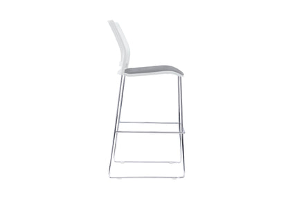 VERSE Stool with Chrome Frame - Black, Grey or White Shells - with Seat Pad