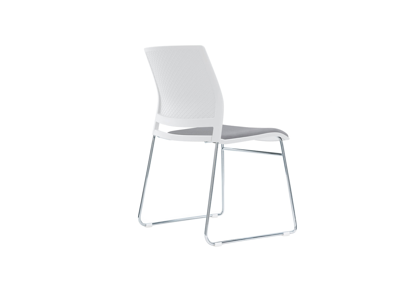 Columbia Meeting Chair/ Visitor Chair with Chrome Frame Black, Grey or White Shells - With Seat Pad