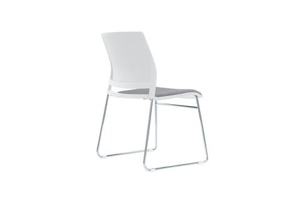 Columbia Meeting Chair/ Visitor Chair with Chrome Frame Black, Grey or White Shells - With Seat Pad