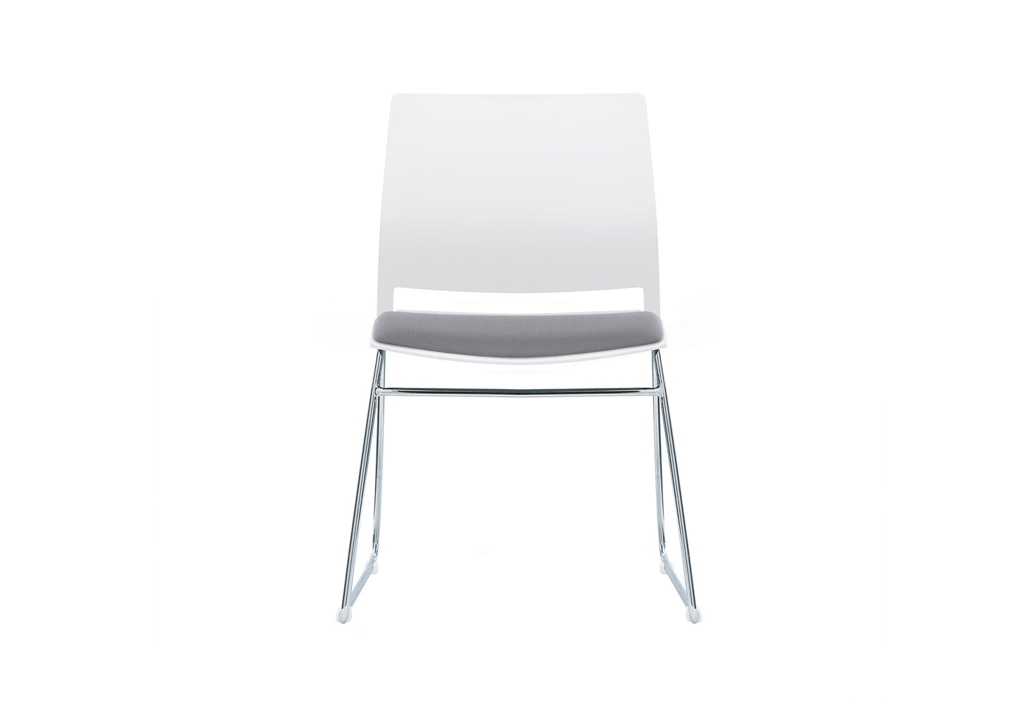 Columbia Meeting Chair/ Visitor Chair with Chrome Frame Black, Grey or White Shells - With Seat Pad