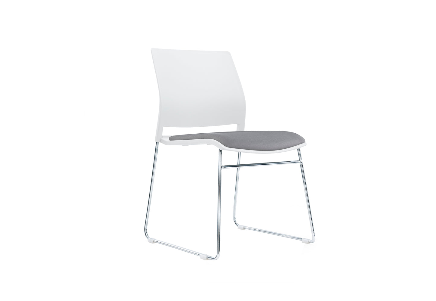Columbia Meeting Chair/ Visitor Chair with Chrome Frame Black, Grey or White Shells - With Seat Pad