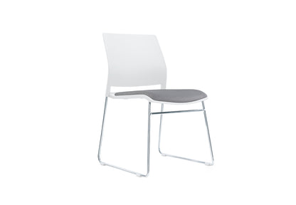 Columbia Meeting Chair/ Visitor Chair with Chrome Frame Black, Grey or White Shells - With Seat Pad