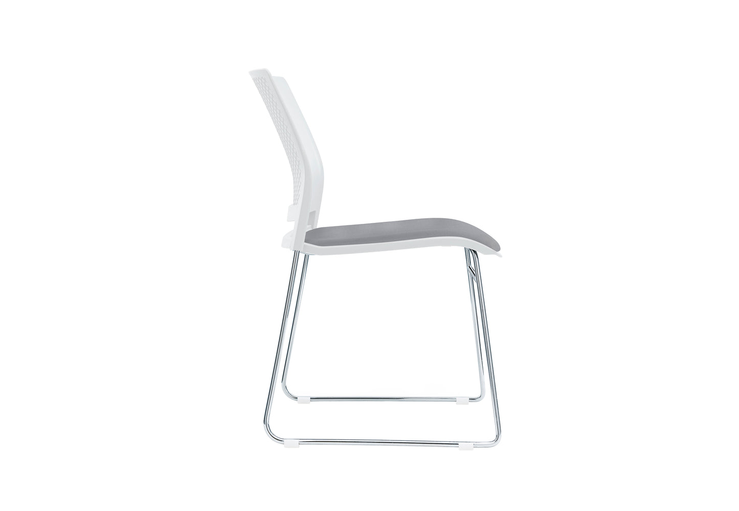 Columbia Meeting Chair/ Visitor Chair with Chrome Frame Black, Grey or White Shells - With Seat Pad