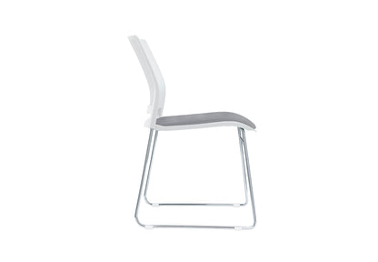 Columbia Meeting Chair/ Visitor Chair with Chrome Frame Black, Grey or White Shells - With Seat Pad