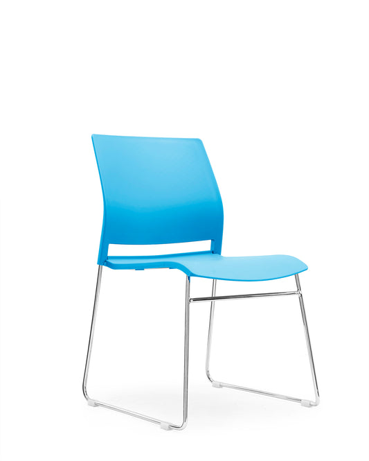VERSE Meeting Chair/ Visitor Chair with Chrome Frame - Blue or Yellow Shells