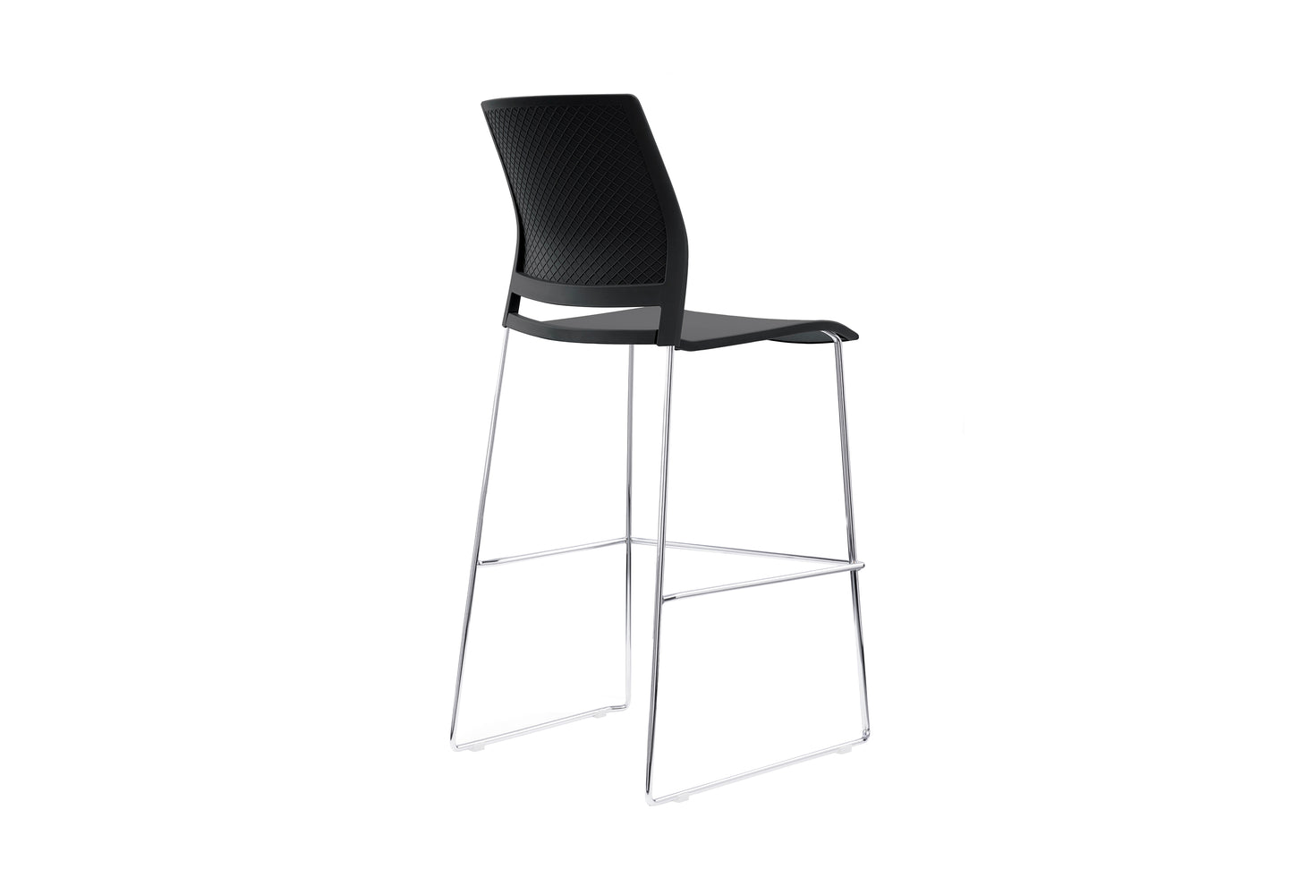 VERSE Stool with Chrome Frame - Black, Grey or White Shells