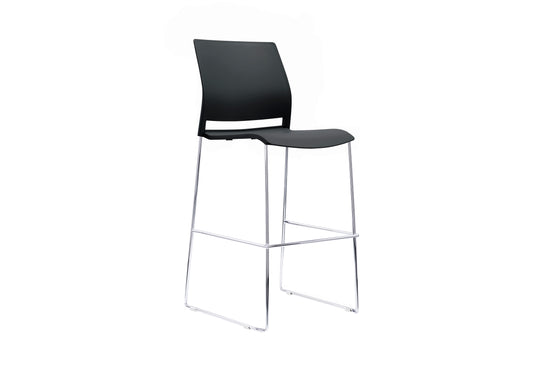 VERSE Stool with Chrome Frame - Black, Grey or White Shells