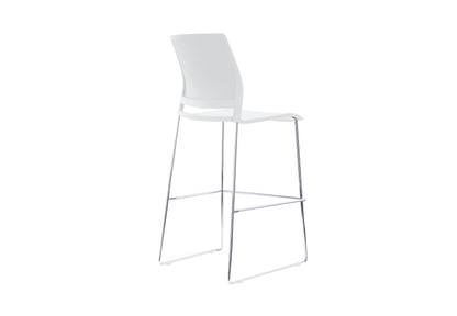 VERSE Stool with Chrome Frame - Black, Grey or White Shells