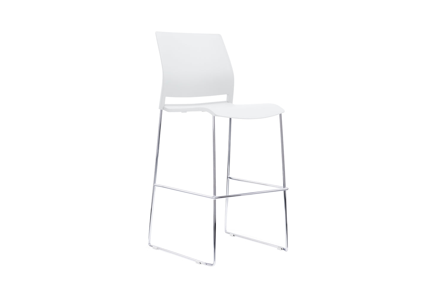 VERSE Stool with Chrome Frame - Black, Grey or White Shells