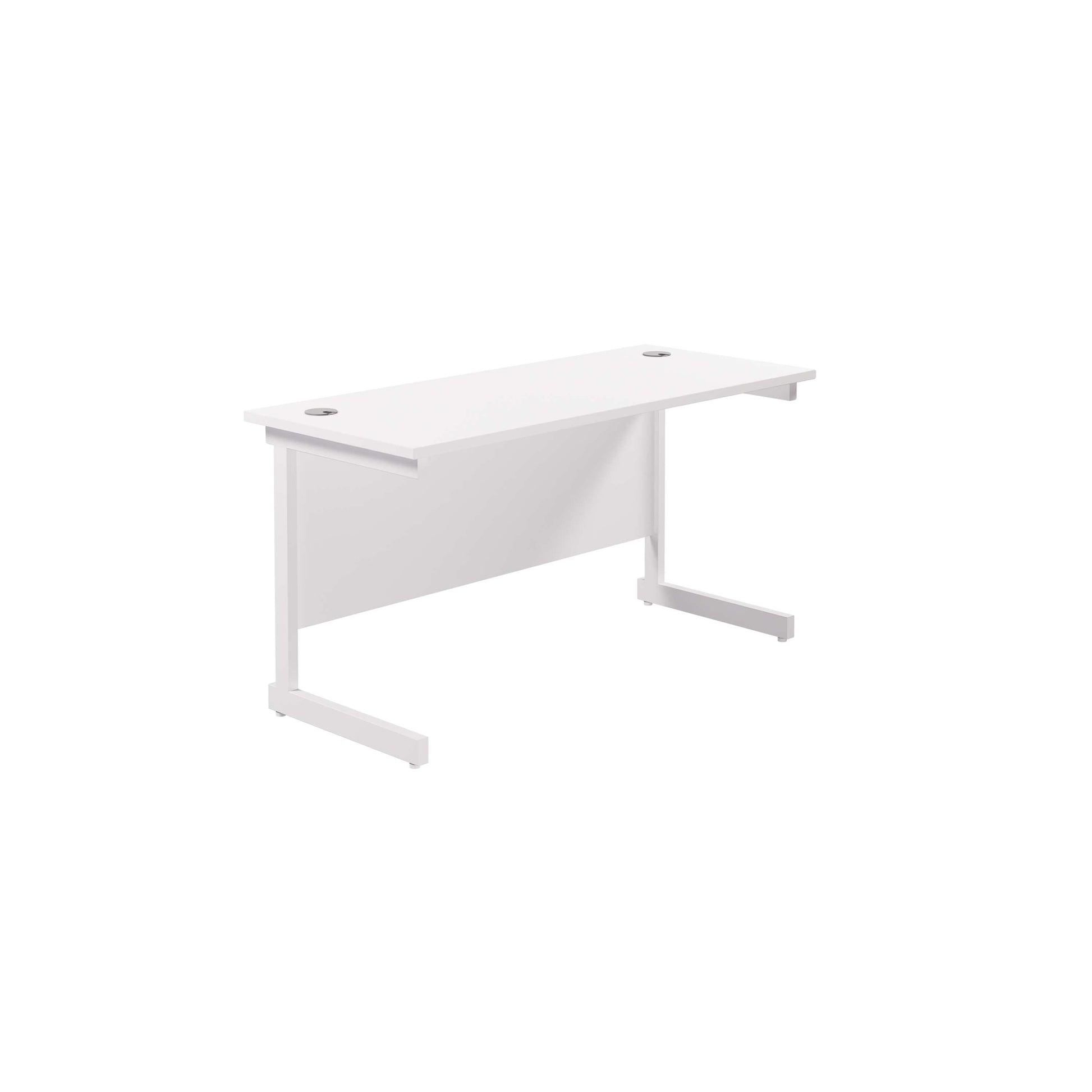 Single Upright Rectangular Desk: 600mm Deep (FSC) | 1200 X 600 | White/White