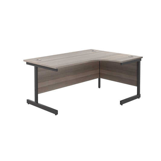 Single Upright Right Hand Radial Desk (FSC) | 1600 X 1200 | Grey Oak/Black