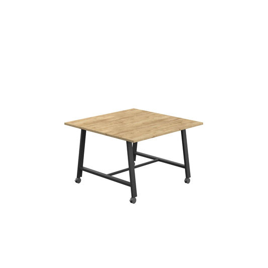 Titan Mobile Low Maker Rectangular Table (FSC) | 1200 X 1000 | Black/Natural Nebraska Oak