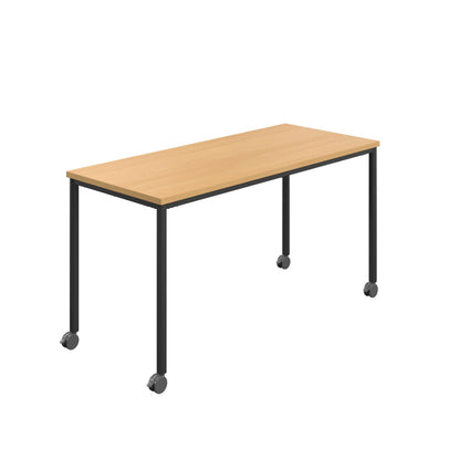 Titan Mobile Rectangular Table (FSC) | 1800 X 600 | Black/Ellmau Beech