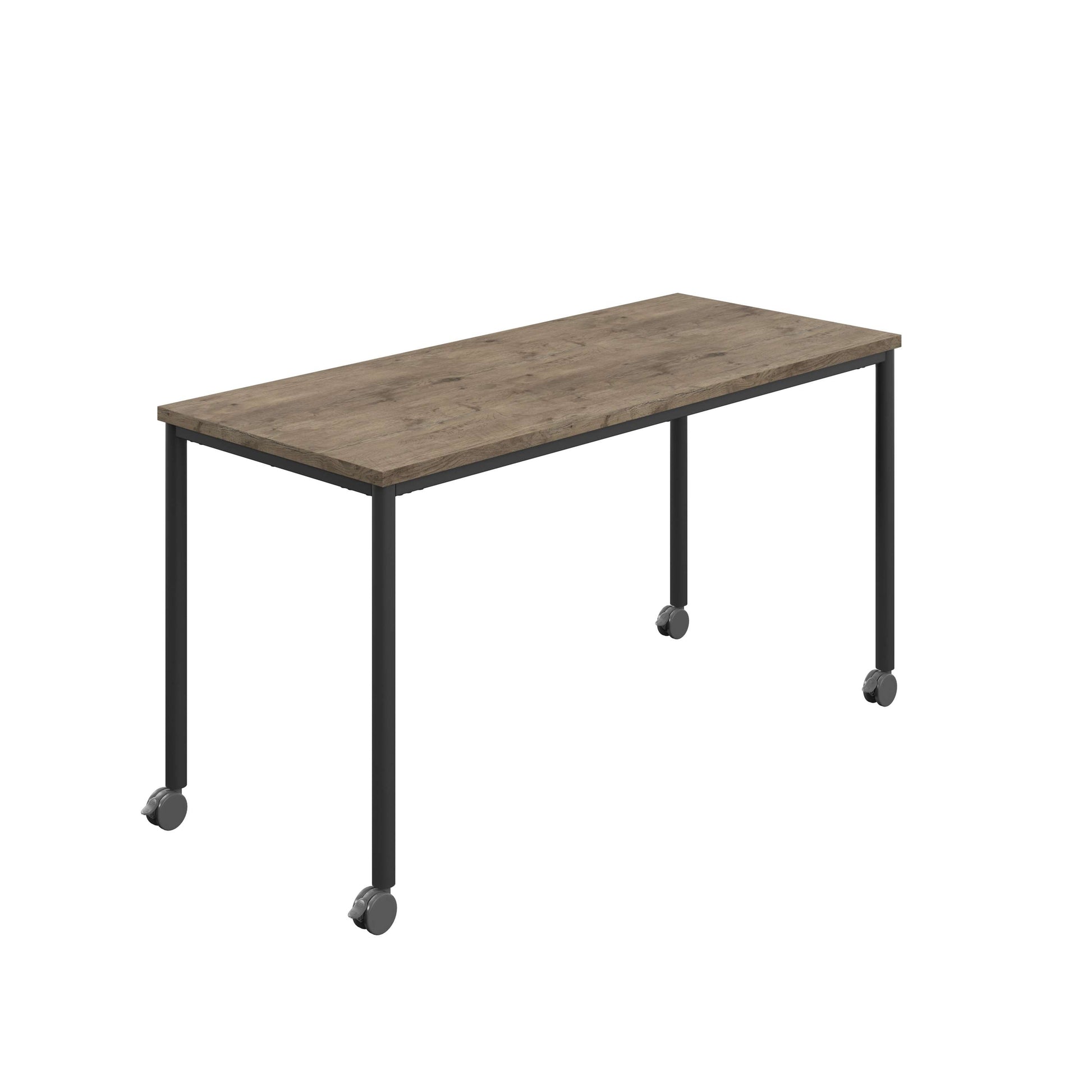 Titan Mobile Rectangular Table (FSC) | 1800 X 600 | Black/Grey Nebraska Oak