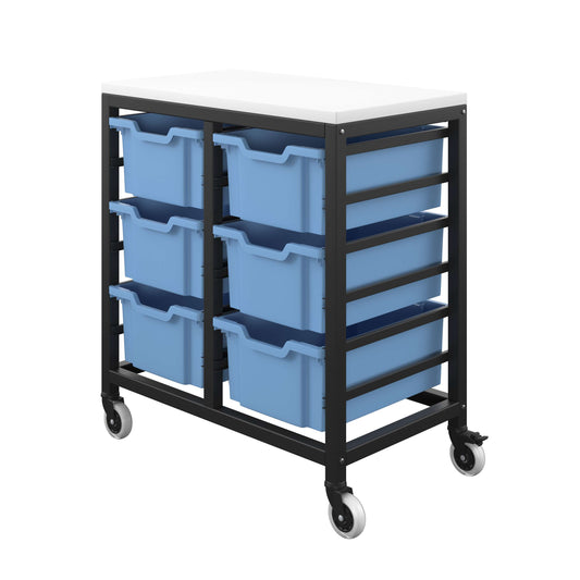 Titan Storage Unit with Tray Drawers | 6 Deep Drawers (F2) | Blue/Black