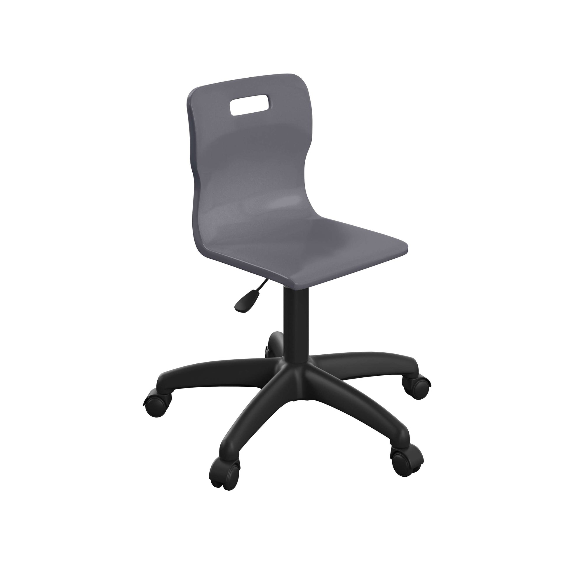 Titan Swivel Junior Chair with Plastic Base and Castors | Size 3-4 | Charcoal/Black