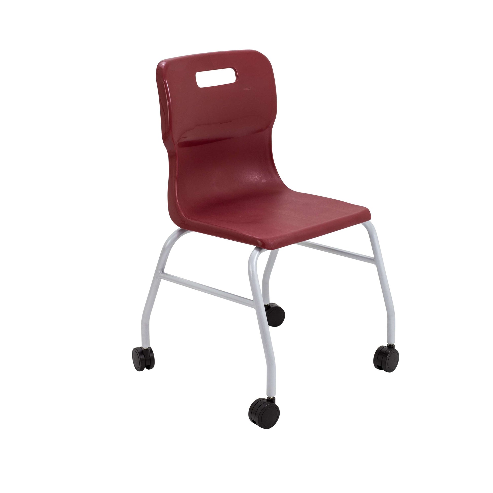 Titan Move 4 Leg Chair with Castors | Burgundy