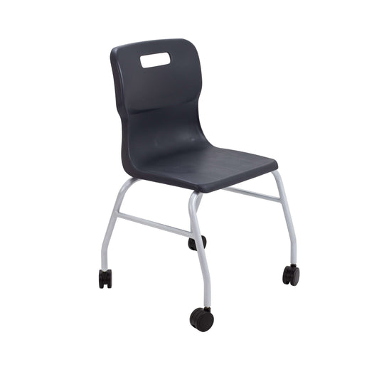 Titan Move 4 Leg Chair with Castors | Charcoal