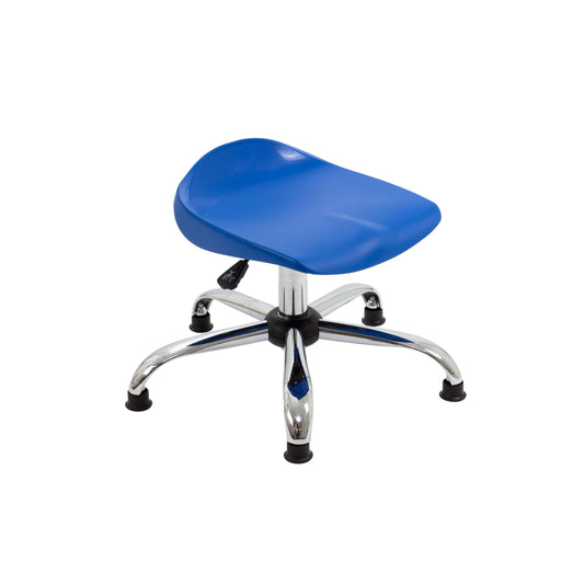 Titan Swivel Junior Stool with Chrome Base and Glides | Size 5-6 | Blue/Chrome