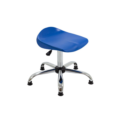 Titan Swivel Senior Stool with Chrome Base and Glides | Size 5-6 | Blue/Chrome