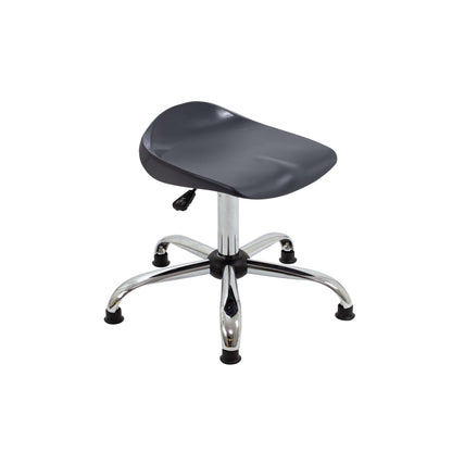 Titan Swivel Senior Stool with Chrome Base and Glides | Size 5-6 | Charcoal/Chrome