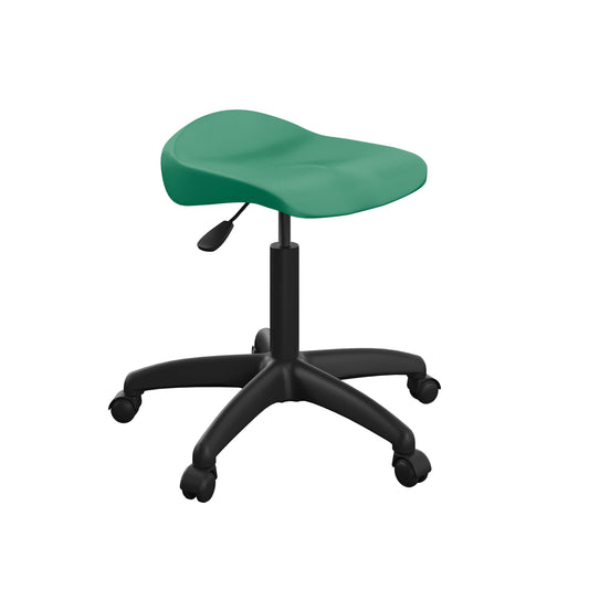 Titan Swivel Senior Stool with Plastic Base and Castors | Size 5-6 | Green/Black