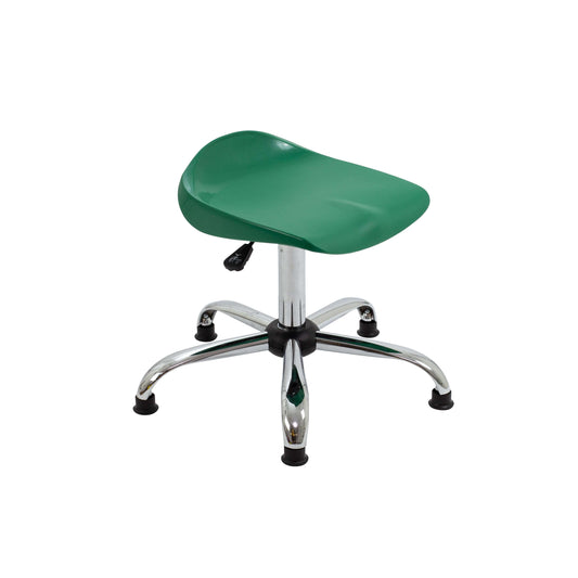 Titan Swivel Senior Stool with Chrome Base and Glides | Size 5-6 | Green/Chrome