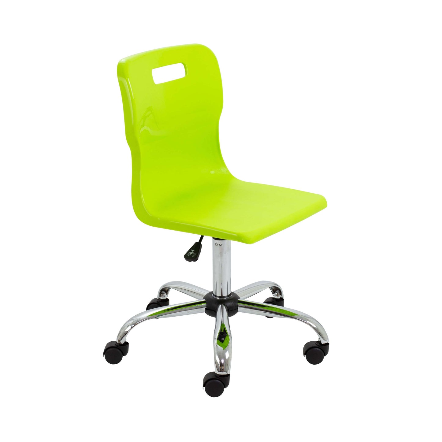 Titan Swivel Senior Chair with Chrome Base and Castors | Size 5-6 | Lime/Chrome