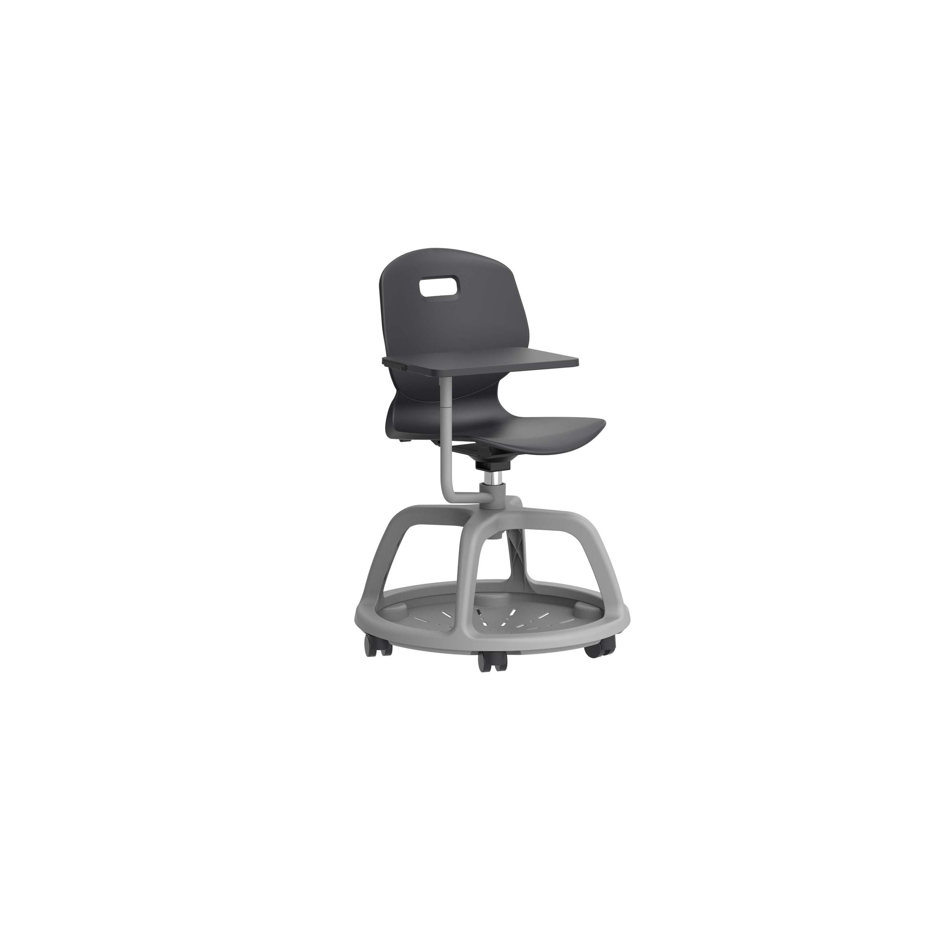 Titan Arc Community Swivel Chair with Arm Tablet | Anthracite