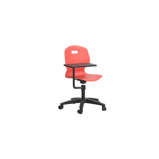 Titan Arc Swivel Chair with Arm Tablet | Coral