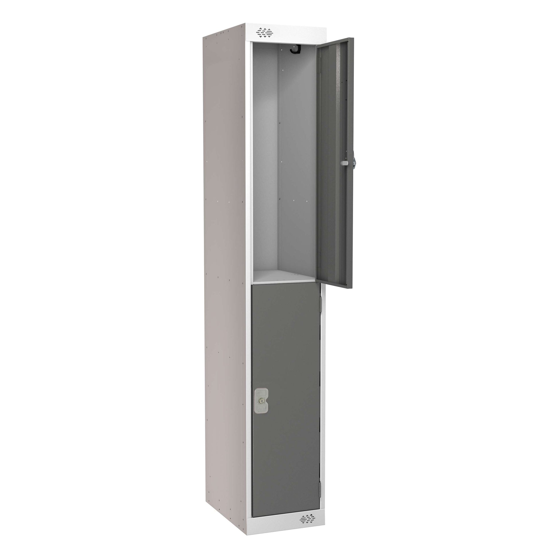 Locker | 2 Door | 300mm Deep | Dark Grey/Grey