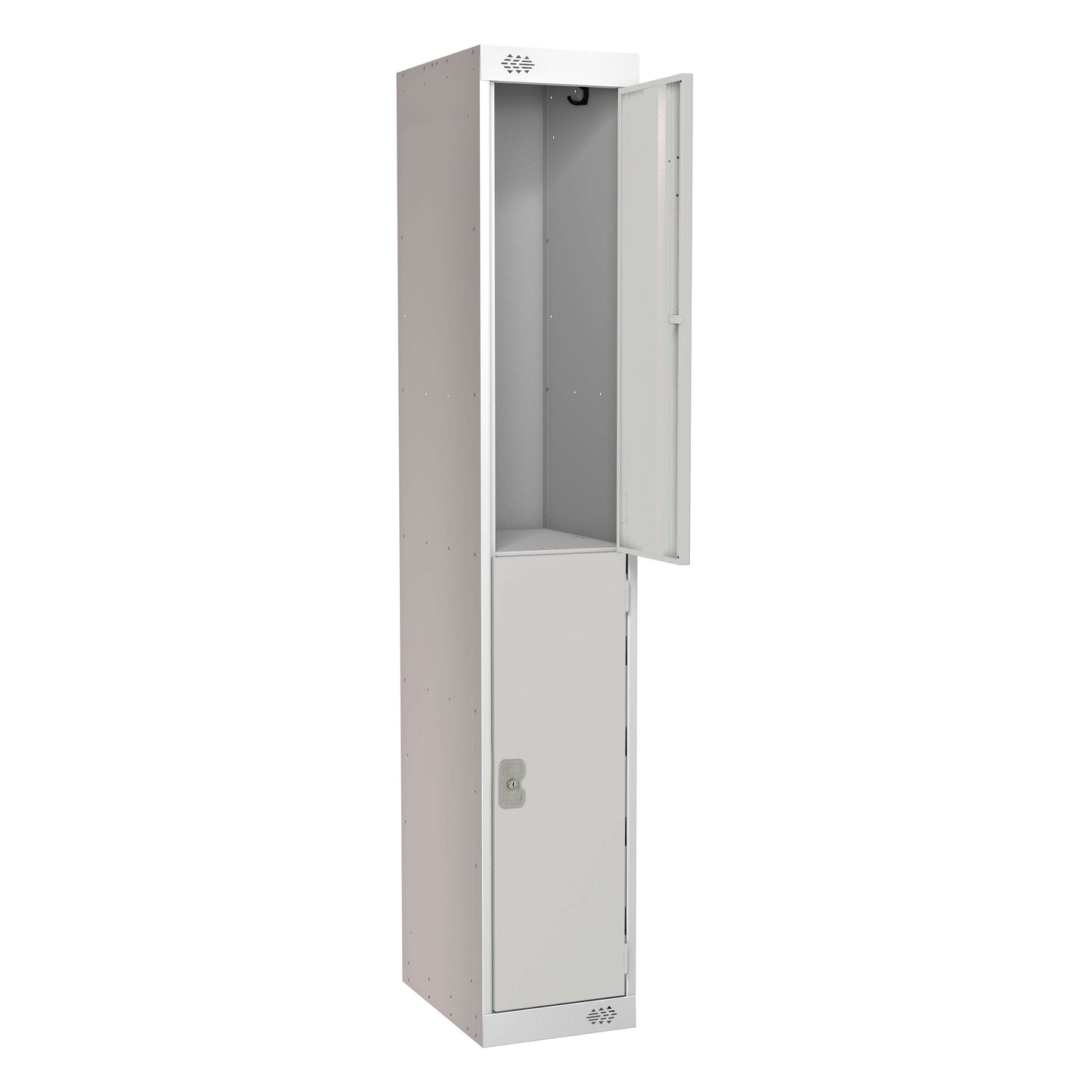 Locker | 2 Door | 300mm Deep | Light Grey/Grey