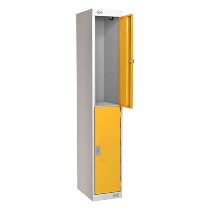 Locker | 2 Door | 300mm Deep | Yellow/Grey