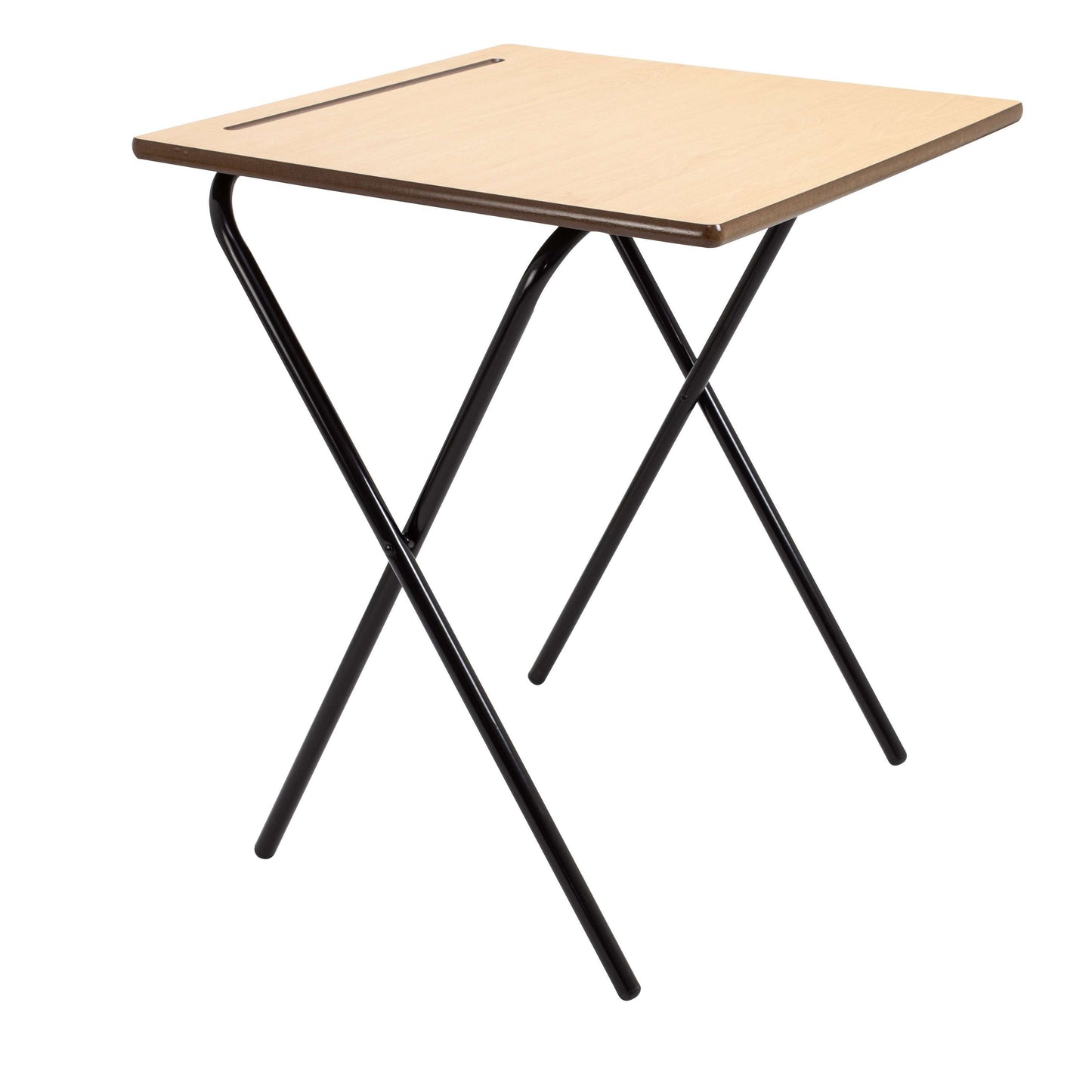 Titan Premium Folding Exam Desk | Single | Beech/Black