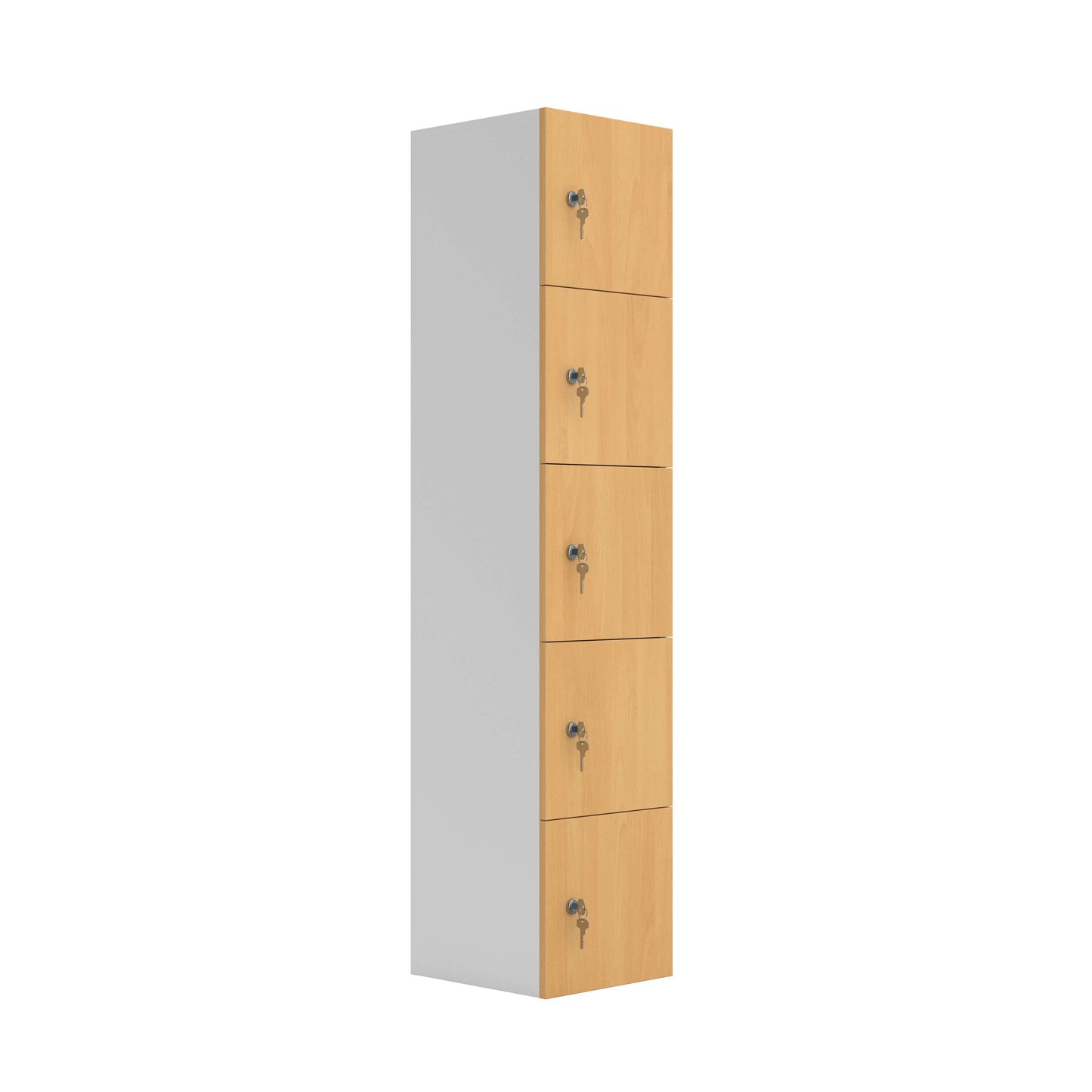 Five Door Unit Complete with Shelf, Coat Hooks, Cam Lock (FSC) | Ellmau Beech