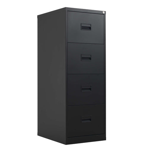 TC Steel 4 Drawer Filing Cabinet | Black