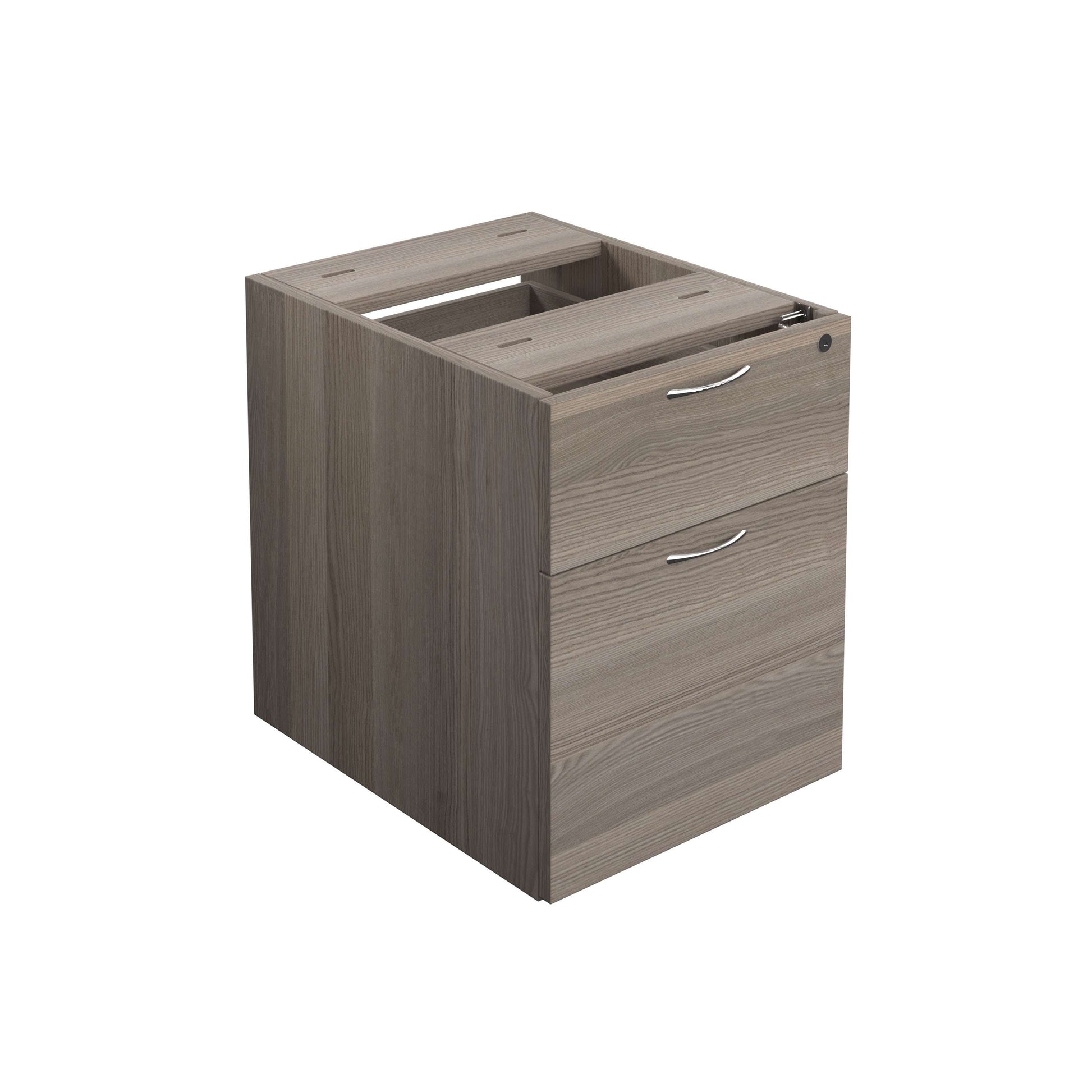 Essentials Fixed Pedestal 2 Drawers (FSC) | Standard | Grey Oak