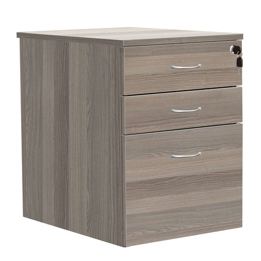 High Mobile Pedestal 3 Drawer (FSC) | Grey Oak