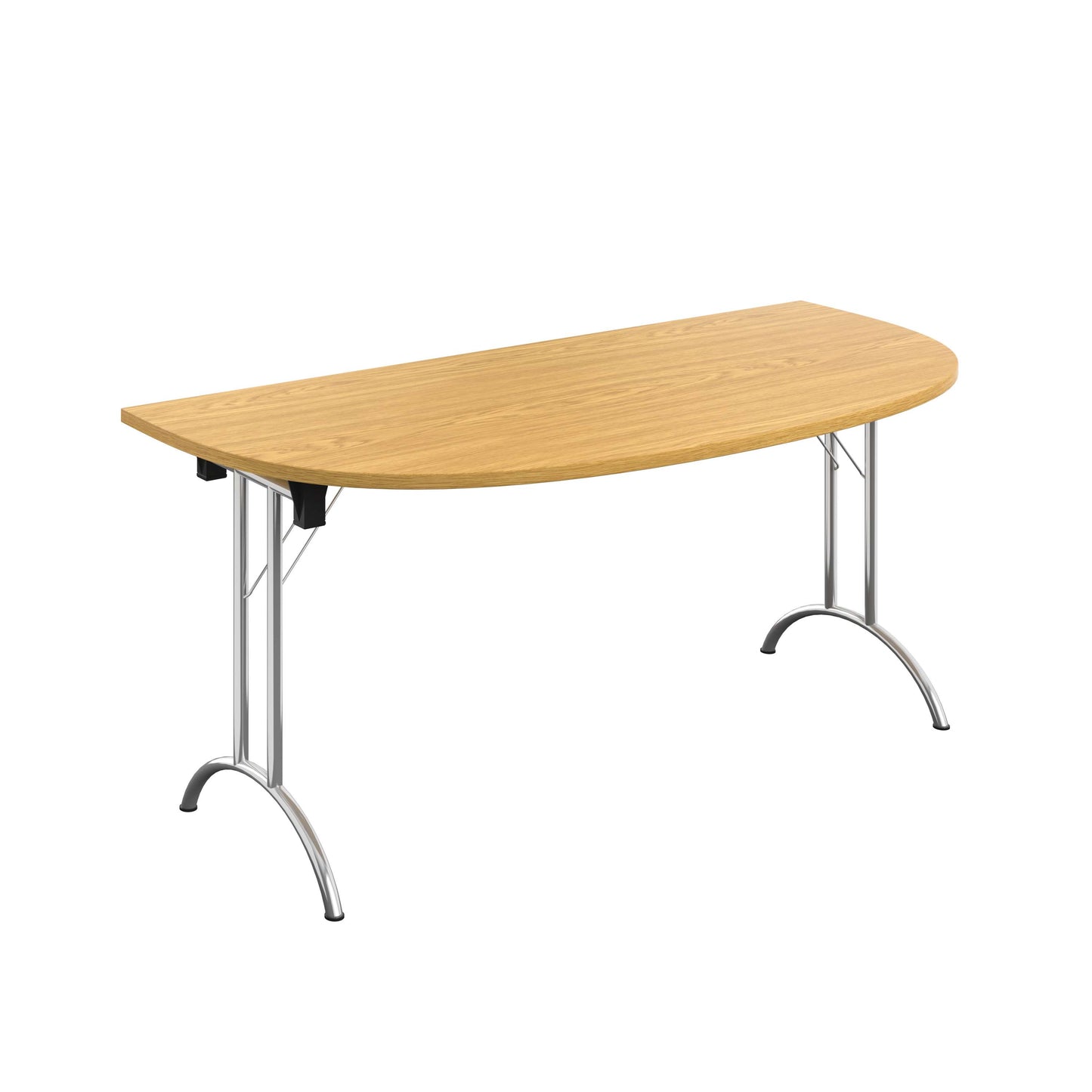 One Union D-End Folding Table (FSC) | 1600 X 800 | Nova Oak/Chrome