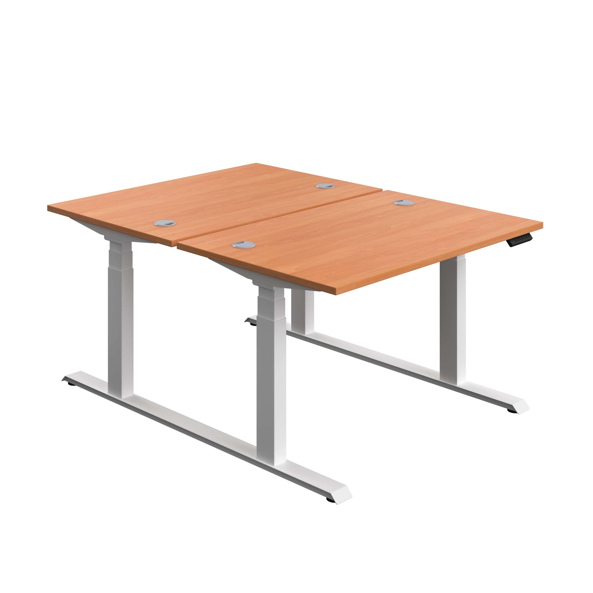 Economy Back To Back Sit Stand Desk (FSC) | 1200 X 800 | Beech/White