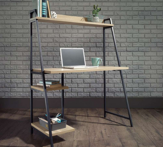Industrial Style Bench Desk with Shelf