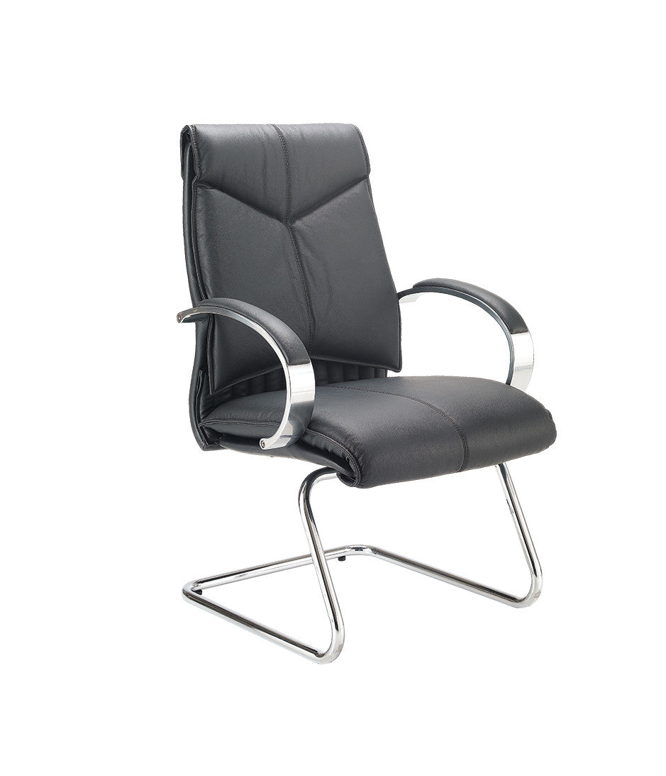 Valentino Executive Visitors Chair in Black Leather