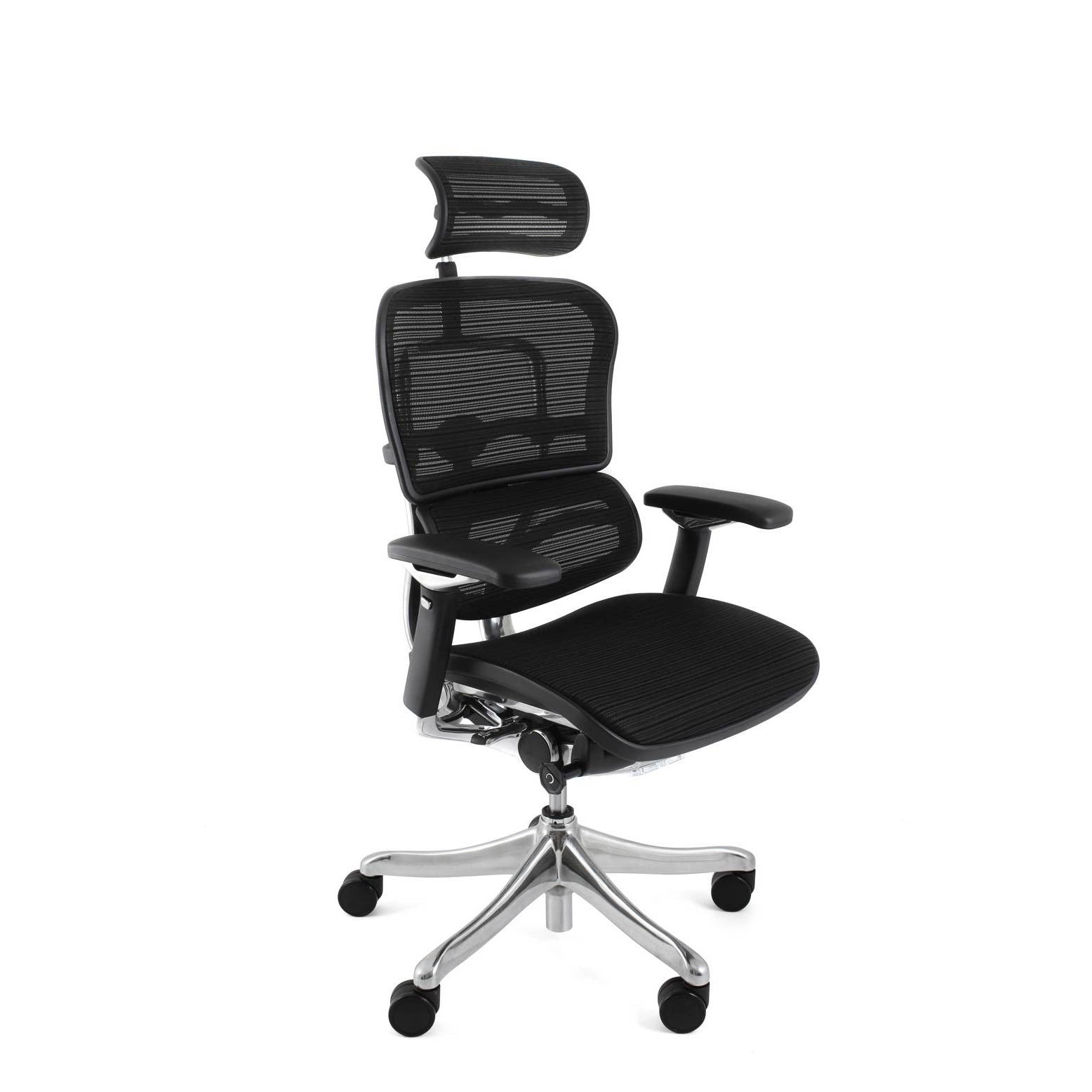 Ergohuman Plus Luxury Ergonomic Office Chair with Headrest in Black Mesh or Leather