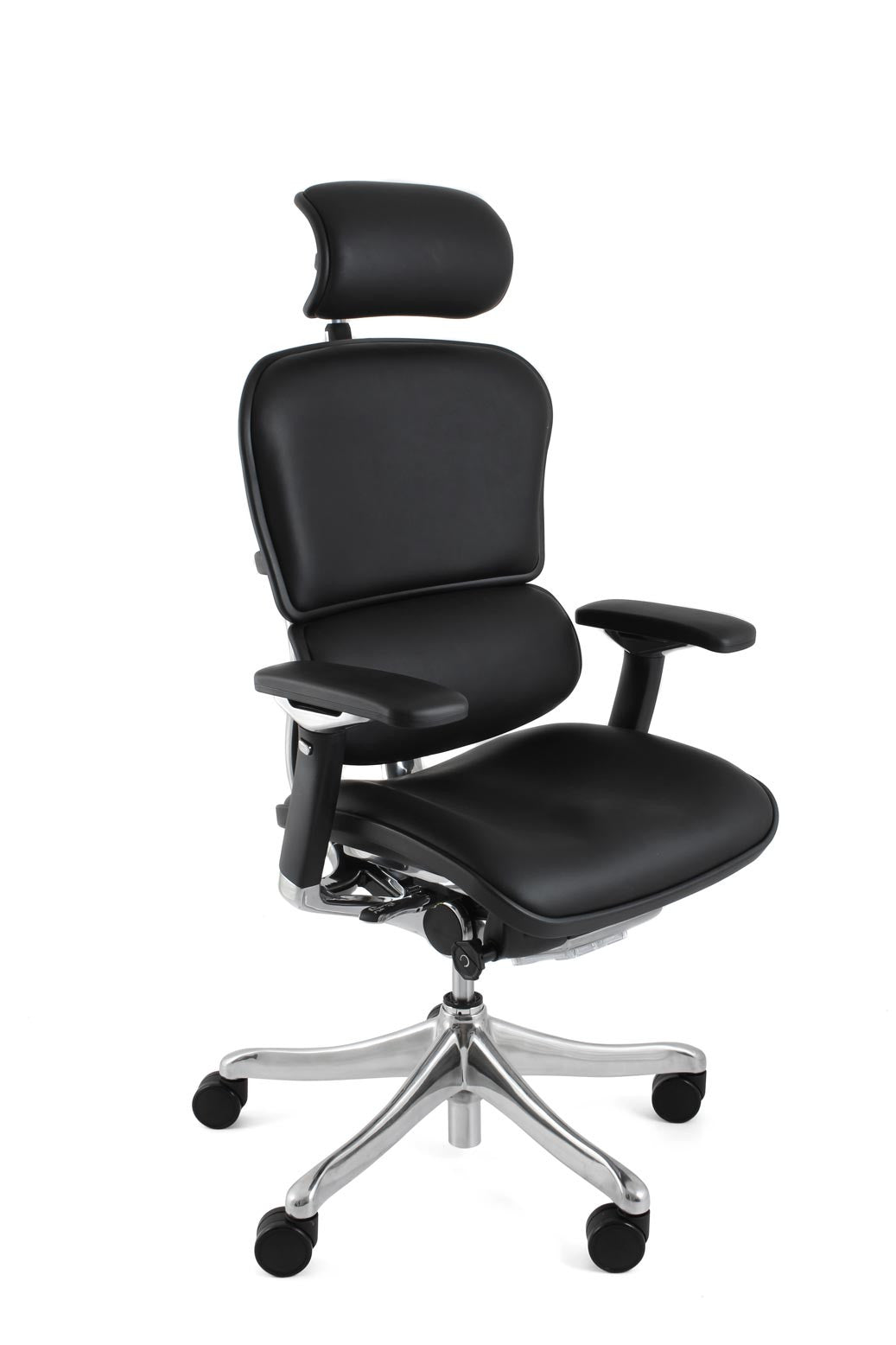 Ergohuman Plus Luxury Ergonomic Office Chair with Headrest in Black Mesh or Leather