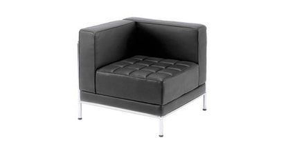 Flexi Modular Design Black Leather Sofa for Welcome Areas