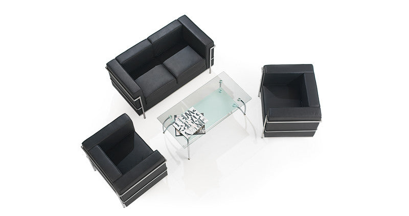 Cube Square Back Executive Sofa with Chrome Detail